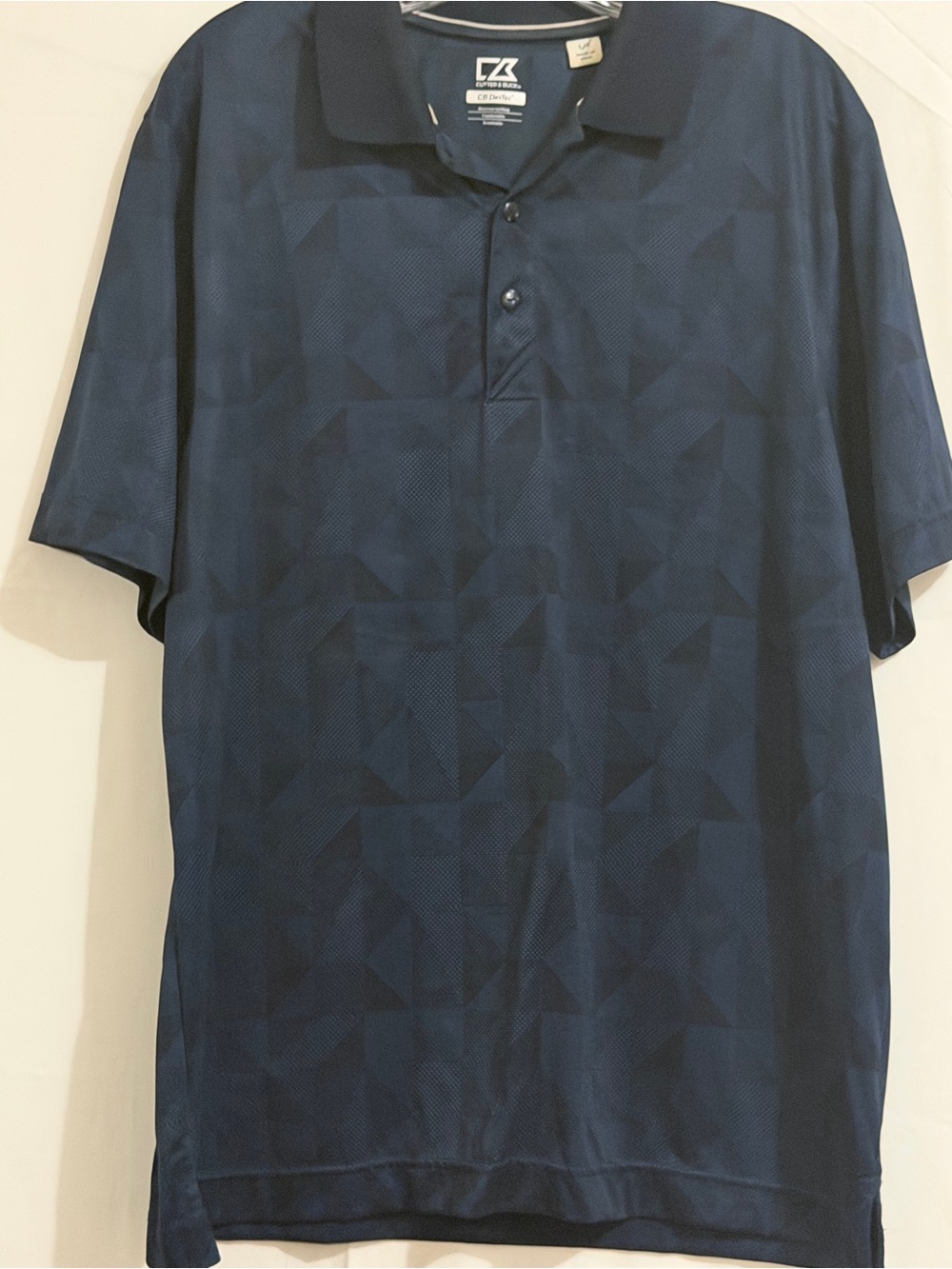 Cutter & Buck Men's Dark Navy Geometric Polo